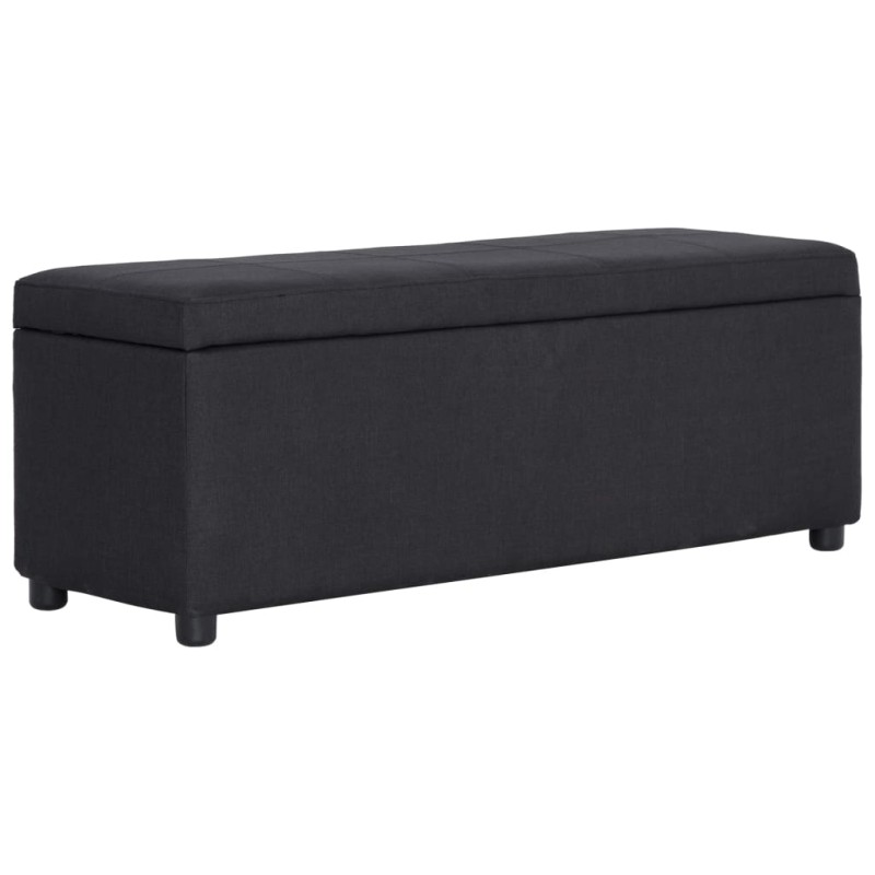 vidaXL Banco con espacio de almacenaje 116 cm poliéster negro vidaXL Banco con espacio de almacenaje 116 cm poliéster negro