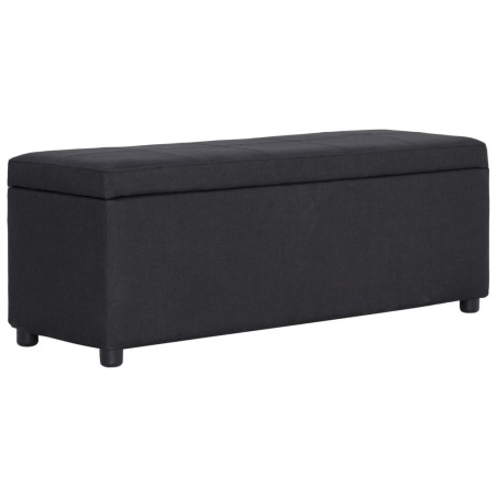 vidaXL Banco con espacio de almacenaje 116 cm poliéster negro