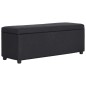vidaXL Banco con espacio de almacenaje 116 cm poliéster negro vidaXL Banco con espacio de almacenaje 116 cm poliéster negro