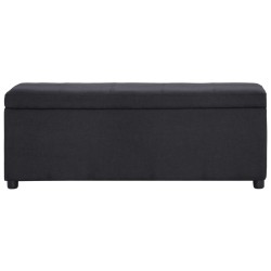 vidaXL Banco con espacio de almacenaje 116 cm poliéster negro