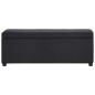 vidaXL Banco con espacio de almacenaje 116 cm poliéster negro vidaXL Banco con espacio de almacenaje 116 cm poliéster negro