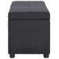 vidaXL Banco con espacio de almacenaje 116 cm poliéster negro vidaXL Banco con espacio de almacenaje 116 cm poliéster negro
