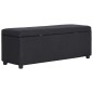 vidaXL Banco con espacio de almacenaje 116 cm poliéster negro vidaXL Banco con espacio de almacenaje 116 cm poliéster negro