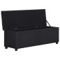 vidaXL Banco con espacio de almacenaje 116 cm poliéster negro vidaXL Banco con espacio de almacenaje 116 cm poliéster negro