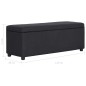 vidaXL Banco con espacio de almacenaje 116 cm poliéster negro vidaXL Banco con espacio de almacenaje 116 cm poliéster negro