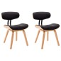 vidaXL Sillas de comedor 2 uds madera curvada y cuero sintético negro vidaXL Sillas de comedor 2 uds madera curvada y cuero sintético negro