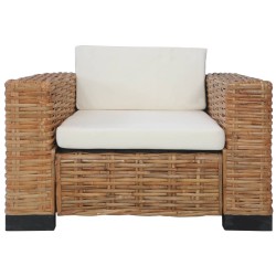 vidaXL Sillón con cojines de ratán natural