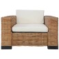 vidaXL Sillón con cojines de ratán natural vidaXL Sillón con cojines de ratán natural