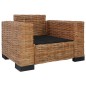 vidaXL Sillón con cojines de ratán natural vidaXL Sillón con cojines de ratán natural