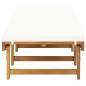 vidaXL Tumbona plegable con cojín madera maciza de acacia vidaXL Tumbona plegable con cojín madera maciza de acacia