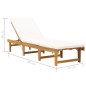 vidaXL Tumbona plegable con cojín madera maciza de acacia vidaXL Tumbona plegable con cojín madera maciza de acacia