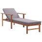 vidaXL Tumbona con cojín ratán sintético y madera maciza acacia gris vidaXL Tumbona con cojín ratán sintético y madera maciza acacia gris