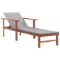 vidaXL Tumbona con cojín ratán sintético y madera maciza acacia gris vidaXL Tumbona con cojín ratán sintético y madera maciza acacia gris