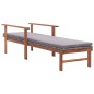 vidaXL Tumbona con cojín ratán sintético y madera maciza acacia gris vidaXL Tumbona con cojín ratán sintético y madera maciza acacia gris