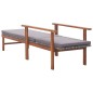 vidaXL Tumbona con cojín ratán sintético y madera maciza acacia gris vidaXL Tumbona con cojín ratán sintético y madera maciza acacia gris