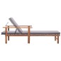 vidaXL Tumbona con cojín ratán sintético y madera maciza acacia gris vidaXL Tumbona con cojín ratán sintético y madera maciza acacia gris