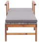 vidaXL Tumbona con cojín ratán sintético y madera maciza acacia gris vidaXL Tumbona con cojín ratán sintético y madera maciza acacia gris