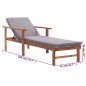 vidaXL Tumbona con cojín ratán sintético y madera maciza acacia gris vidaXL Tumbona con cojín ratán sintético y madera maciza acacia gris