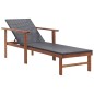 vidaXL Tumbona con cojín ratán sintético y madera maciza acacia negro vidaXL Tumbona con cojín ratán sintético y madera maciza acacia negro
