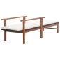 vidaXL Tumbona con cojín ratán sintético y madera maciza acacia negro vidaXL Tumbona con cojín ratán sintético y madera maciza acacia negro