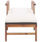 vidaXL Tumbona con cojín ratán sintético y madera maciza acacia negro vidaXL Tumbona con cojín ratán sintético y madera maciza acacia negro