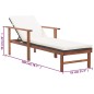 vidaXL Tumbona con cojín ratán sintético y madera maciza acacia negro vidaXL Tumbona con cojín ratán sintético y madera maciza acacia negro