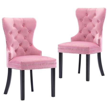 vidaXL Sillas de comedor 2 unidades de terciopelo rosa