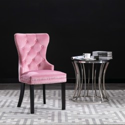 vidaXL Sillas de comedor 2 unidades de terciopelo rosa