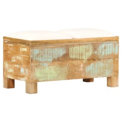 vidaXL Banco de almacenamiento de madera reciclada maciza 80x40x40 cm