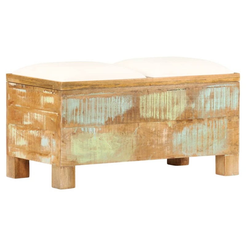 vidaXL Banco de almacenamiento de madera reciclada maciza 80x40x40 cm vidaXL Banco de almacenamiento de madera reciclada maciza 80x40x40 cm