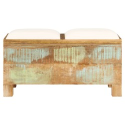 vidaXL Banco de almacenamiento de madera reciclada maciza 80x40x40 cm