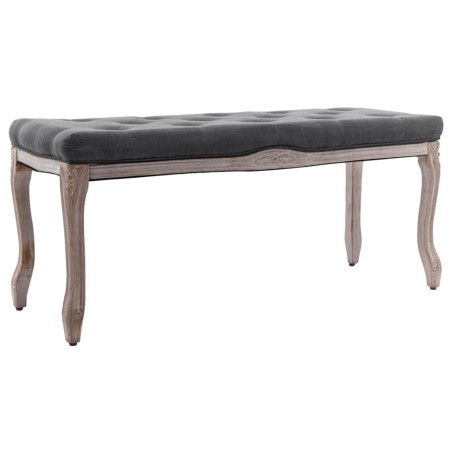 vidaXL Banco lino y madera maciza gris oscuro 110x38x48 cm