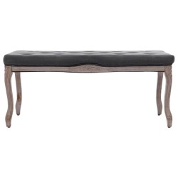 vidaXL Banco lino y madera maciza gris oscuro 110x38x48 cm