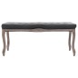 vidaXL Banco lino y madera maciza gris oscuro 110x38x48 cm vidaXL Banco lino y madera maciza gris oscuro 110x38x48 cm