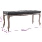 vidaXL Banco lino y madera maciza gris oscuro 110x38x48 cm vidaXL Banco lino y madera maciza gris oscuro 110x38x48 cm
