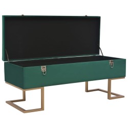 vidaXL Banco con compartimento 105 cm verde de terciopelo