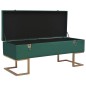 vidaXL Banco con compartimento 105 cm verde de terciopelo vidaXL Banco con compartimento 105 cm verde de terciopelo