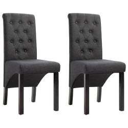 vidaXL Sillas de comedor 2 unidades tela gris oscura