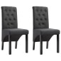 vidaXL Sillas de comedor 2 unidades tela gris oscura vidaXL Sillas de comedor 2 unidades tela gris oscura