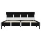 vidaXL Estructura de cama con LED de cuero sintético negro 140x200 cm