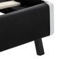 vidaXL Estructura de cama con LED de cuero sintético negro 140x200 cm