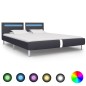 vidaXL Estructura de cama con LED cuero sintético negro 160x200 cm vidaXL Estructura de cama con LED cuero sintético negro 160x200 cm