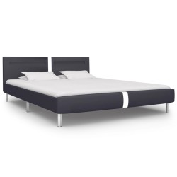 vidaXL Estructura de cama con LED cuero sintético negro 160x200 cm