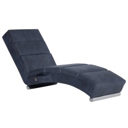 vidaXL Diván de masaje de piel de ante artificial gris