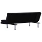 vidaXL Sofá cama con dos almohadas de poliéster negro vidaXL Sofá cama con dos almohadas de poliéster negro