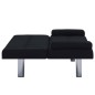 vidaXL Sofá cama con dos almohadas de poliéster negro vidaXL Sofá cama con dos almohadas de poliéster negro