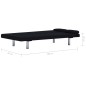 vidaXL Sofá cama con dos almohadas de poliéster negro vidaXL Sofá cama con dos almohadas de poliéster negro