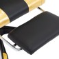 vidaXL Silla gaming con reposapiés cuero sintético negro y dorado vidaXL Silla gaming con reposapiés cuero sintético negro y dorado