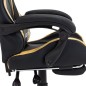 vidaXL Silla gaming con reposapiés cuero sintético negro y dorado vidaXL Silla gaming con reposapiés cuero sintético negro y dorado