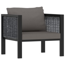 vidaXL Sofá modular con cojín ratán sintético gris antracita